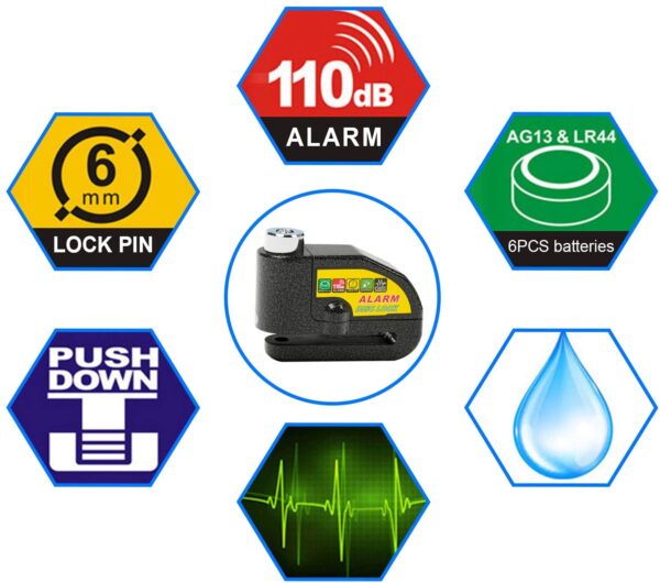 Candado Moto Alarma Sensor Movimiento 2
